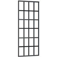 Berkfield Home Sliding Door with Hardware Set ESG Glass&Aluminium 76x205 cm in Black