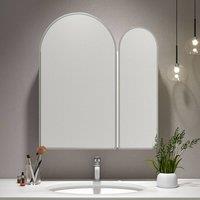 KEEPREAPER Sleek Bathroom Cabinet with Mirror & Storage 60 x 70 in Silver