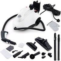 Costway Steam Cleaner 1.8L Water Tank Steamer 2000W Steam Cleaning Machine in White