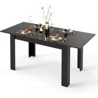Kelvenix Modern Kitchen Table Large Industrial Dinner Furniture in Black | Size: 0.6m2