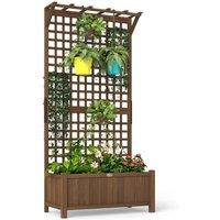 Kelvenix Wood Planter with Trellis for Climbing Plants in Brown | Size: 100g