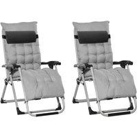 Kelvenix 2 PCS Reclining Zero Gravity Chair Folding in Light Grey | Size: 0.6m2