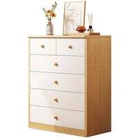 SPETLEK 5-Tier Chest of Drawers 6 Drawer Dresser Storage in White | Size: 0.6m2