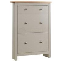 Kelvenix Grey & Oak Wooden Stand Cupboard Unit 3 Drawer Organiser | Size: 0.6m2