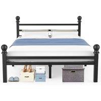 Kelvenix double Heavy Duty Bed Frames with Headboard & Footboard in Black