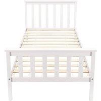 Kelvenix 3FT Single Wooden Bed Frame White Solid Style