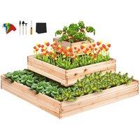 EONLION Wooden Raised Garden Bed Planter in Brown | Size: 100g