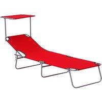 EONLION Red-Reclining Sun Lounger Chair Folding in Red | Size: 100 cm