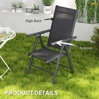 EONLION Dark Grey-Set of 2 Folding Chair in Dark Grey | Size: 100 cm