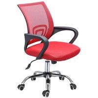 FLAVORA Ergonomic Mesh Office Chair Adjustable Height Swivel Chair in Red | Size: 100 cm x 15 cm