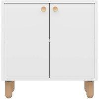 CALICOSY Small 2-Door Sideboard With Solid Beech Legs, 72 Cm Wide - LINA in White