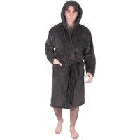 Newcastle United FC Men's Adults Hooded Fleece Dressing Gown Robe in Grey | Size: 3XL