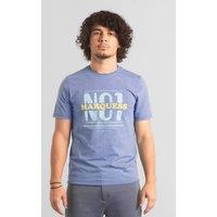 Enorsia Men's Mens Indigo Wash Graphic T-Shirt in Light Blue | Size: Large