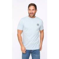 Bewley&Ritch Men's Arkley 100% Cotton Embroidered Logo Crew Neck T-Shirt in Light Blue | Size: Large