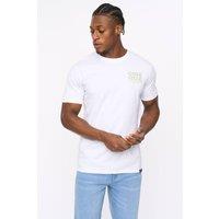 Crosshatch Men's Wellmoores Crew Neck Cotton T-Shirt with Puff Back Graphic in White | Size: XL