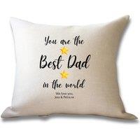 Aye Do Gifts Men's Personalised Best Dad Stars Cushion - Birthday Father's Day Gift in Cream