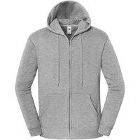 Fruit of the Loom Men's Iconic Premium Full Zip Hoodie in Mid Grey | Size: XL