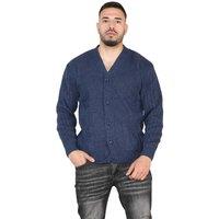 MyShoeStore Men's Men's Classic Button Up Cardigan Warm Thick Winter Sweater in Navy | Size: Large