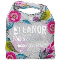 History & Heraldry Women's Personalised Sparkle Shopper Bag - Over 80 Names & Titles - Eleanor in Grey