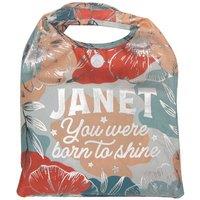 History & Heraldry Women's Personalised Sparkle Shopper Bag - Over 80 Names & Titles - Janet in Grey