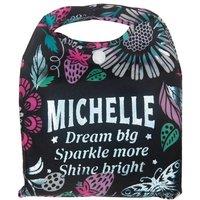History & Heraldry Women's Personalised Sparkle Shopper Bag - Over 80 Names & Titles - Michelle in Black