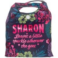 History & Heraldry Women's Personalised Sparkle Shopper Bag - Over 80 Names & Titles - Sharon in Black