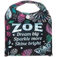 History & Heraldry Women's Personalised Sparkle Shopper Bag - Over 80 Names & Titles - Zoe in Black