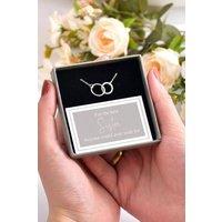 Mia Gioielli Women's Sterling Silver CZ Two Circles Bracelet | Size: 18 cm