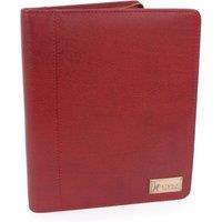 Catwalk Collection Handbags Women's Angela Leather A5 Travel Zipped Folder With Notepad in Red