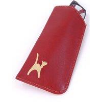 Catwalk Collection Handbags Women's Iris Leather Glasses Case Sleeve in Red
