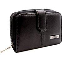 Woodland Leathers Women's Women's Genuine Leather Wallet RFID Zip Around Purse in Black