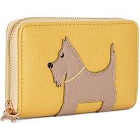 Woodland Leathers Women's Women's RFID Zip Around Purse, Scottie Dog Wallet in Yellow