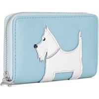 Woodland Leathers Women's Women's RFID Zip Around Purse, Scottie Dog Wallet in Blue