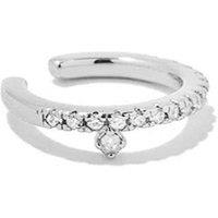 Gold Trip Women's Crystal Drop Ear Cuff in Silver