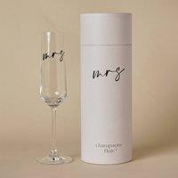 Amore by Juliana Women's Wedding Gift Champagne Flute Black Words - Mrs in Clear