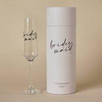 Amore by Juliana Women's Wedding Gift Champagne Flute Black Words - Bridesmaid in Clear