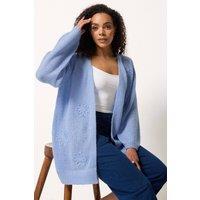 M&Co Women's Embroidered Flower Cardigan in Mid Blue | Size: 14-16