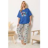 Yours Women's Short Sleeve Pyjama Set in Dark Indigo | Size: 18-20