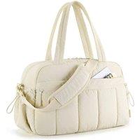 Quipulse Women's Women's Waterproof Gym Bag With Compartments in Off-White
