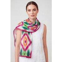 Vellin Women's Abstract Ikat Print Lightweight Scarf in Maroon