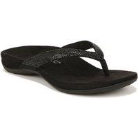 Vionic Women's Dillon Shine Thong Sandals in Black | Size: 5.5