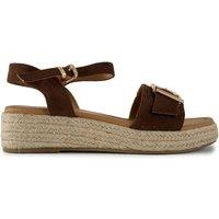 SOLESISTER Women's August Espadrille Wedge Sandals in Brown | Size: 5
