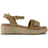 SOLESISTER Women's August Espadrille Wedge Sandals in Taupe | Size: 6