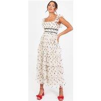 Anaya with Love Women's Polka Dot Tiered Midaxi Dress | Size: 16