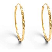 Raina Jewels Women's 22ct Gold Diamond-Cut High-Polish Hoop Earrings, 22mm Diameter