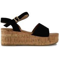V.GAN Women's Gotu Cork Wedge Sandals in Black | Size: 6