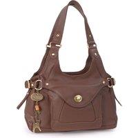 Catwalk Collection Handbags Women's Roxanna Leather Shoulder Bag in Brown | Size: Medium