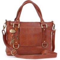 Catwalk Collection Handbags Women's Gallery Leather Shoulder Bag With Detachable Crossbody Strap in Tan | Size: Large