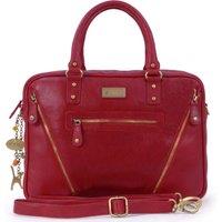 Catwalk Collection Handbags Women's Sienna Large Leather Tote Bag Wih Detachable Cross Body Strap in Red