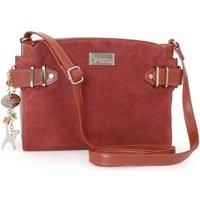 Catwalk Collection Handbags Women's Amanda Leather Cross Body Bag in Red | Size: Medium